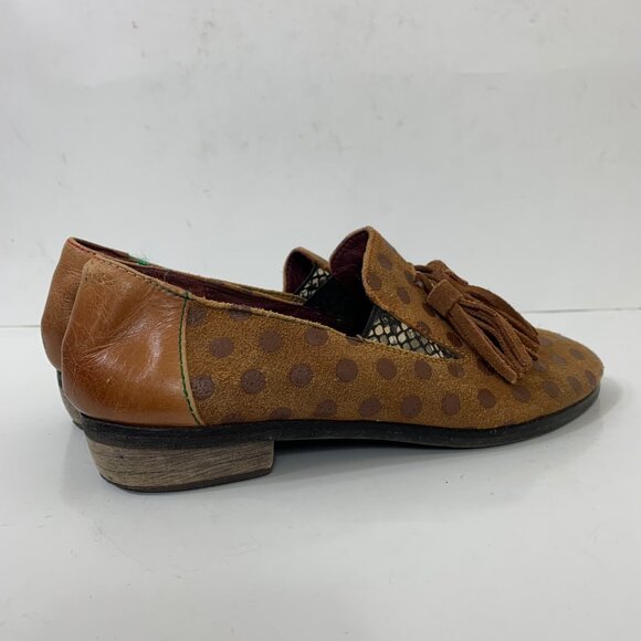 L’Artiste by Spring Step Klasik Loafer in Camel Suede Polka Dots Size 8 - Picture 2 of 9